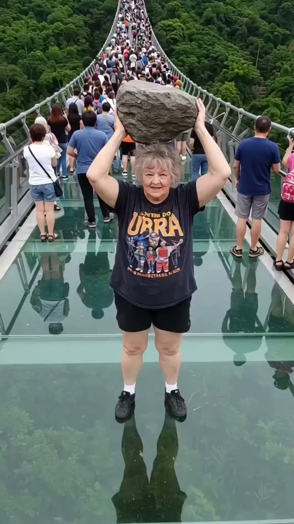 Glass Bridge Chaos: Woman’s Rock Pose Turns Into Tragic Disaster