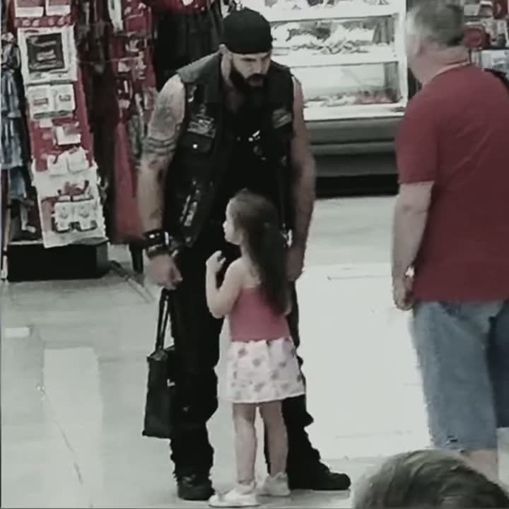 Mute Girl Runs to Scary Biker’s Arms at Walmart – The Heartwarming Reason Why Left Everyone Stunned!