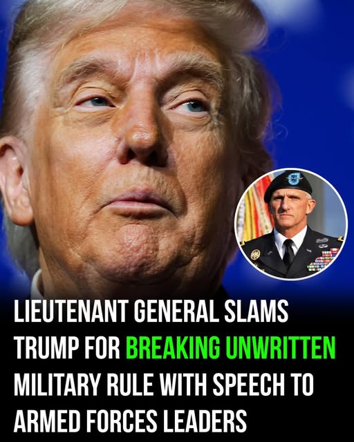 Lieutenant General Slams Trump for Breaking “Unwritten” Military Rule With Fiery Speech