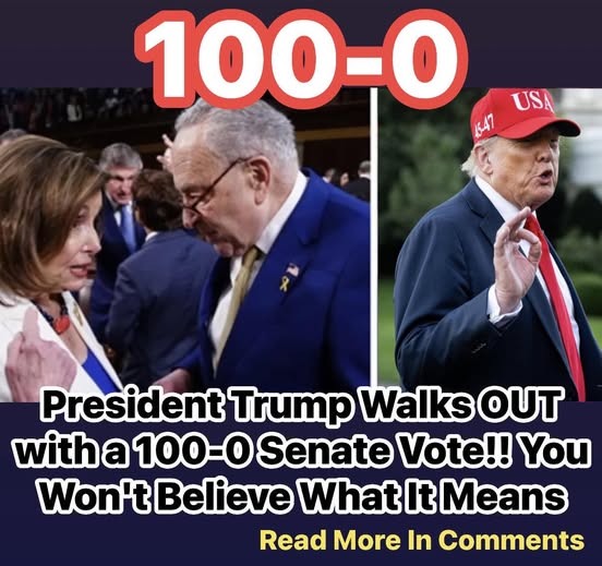 Trump Triumphs in Unanimous 100–0 Senate Vote — A Political Earthquake No One Saw Coming