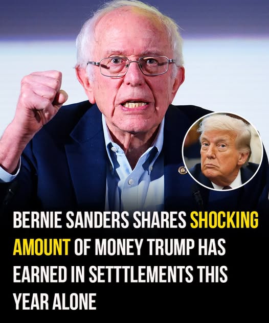 Bernie Sanders publicly criticizes Trump for the astonishing legal settlements he has paid just this year.