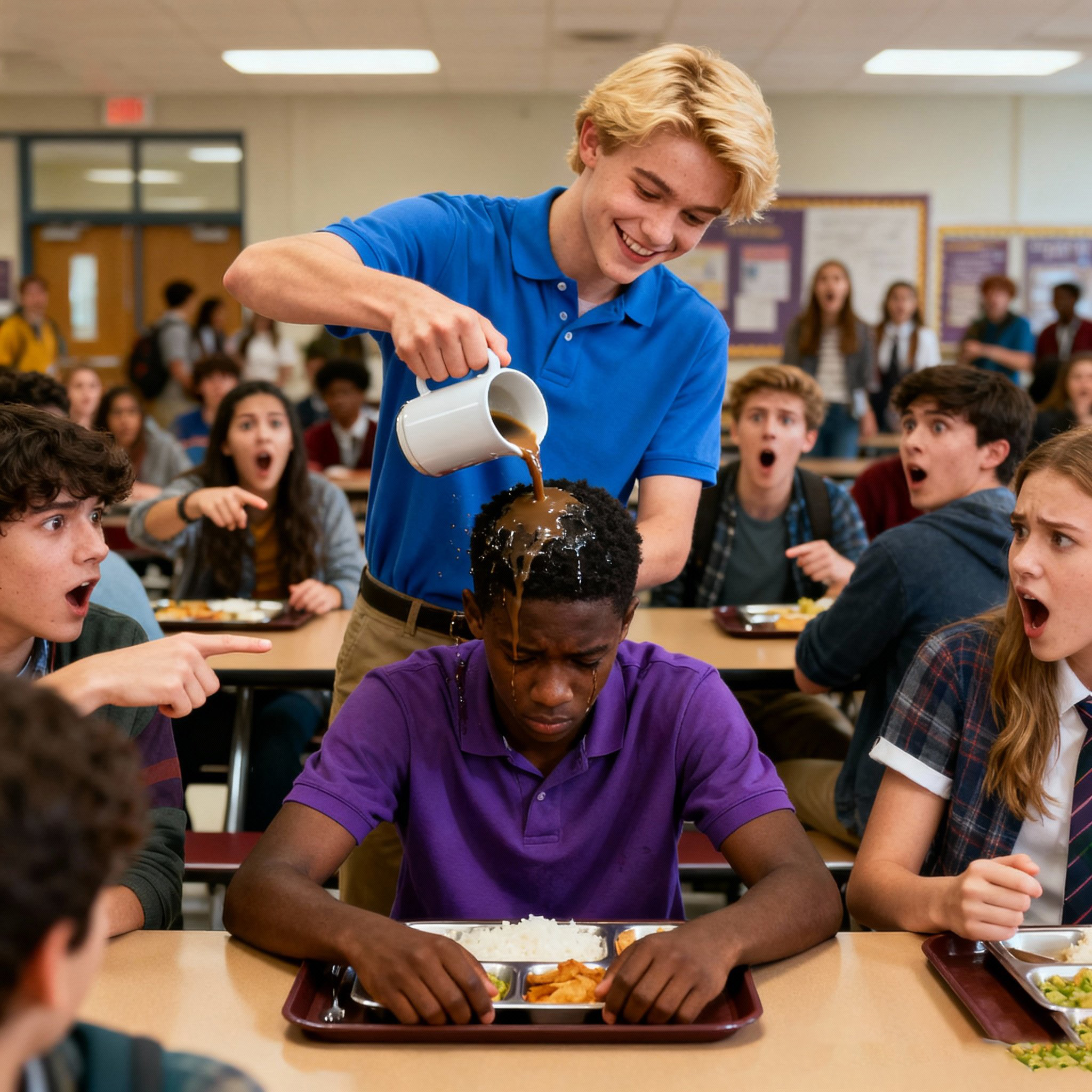 Bully Pours Coffee Over the New Black Student — Unaware He’s a Taekwondo Champion