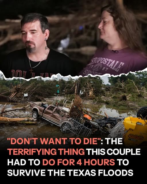 Clinging to Hope: Texas Couple Survives 4-Hour Flood Ordeal Holding onto a Post