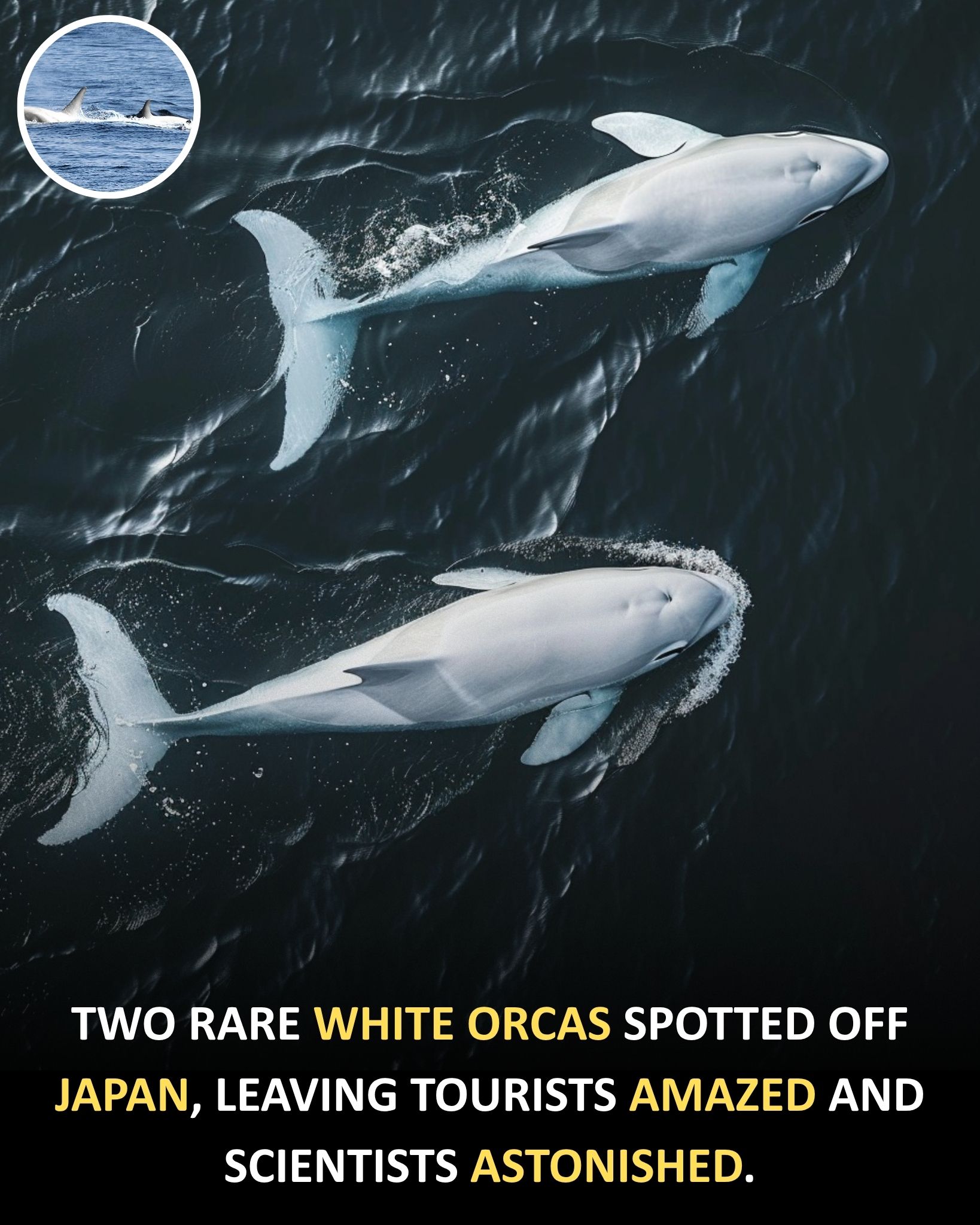 Two Rare White Orcas Stun Tourists in Once-in-a-Lifetime Sighting Off Japan