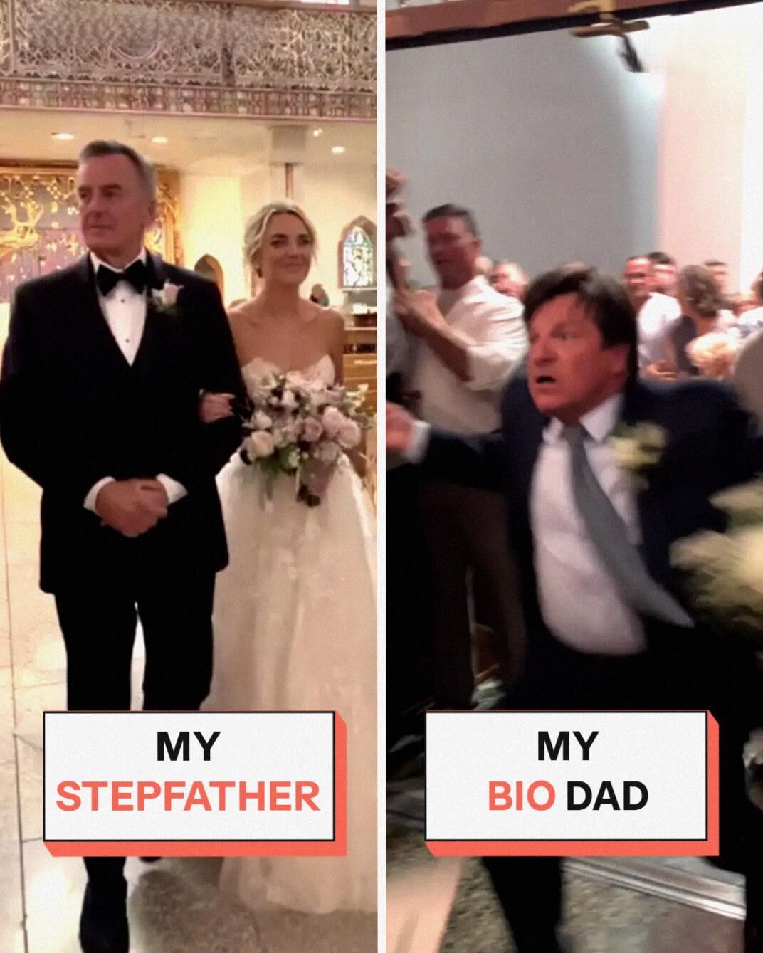 My Biological Father Crashed My Wedding While My Stepdad Walked Me Down the Aisle — What Happened Next Left Everyone Speechless