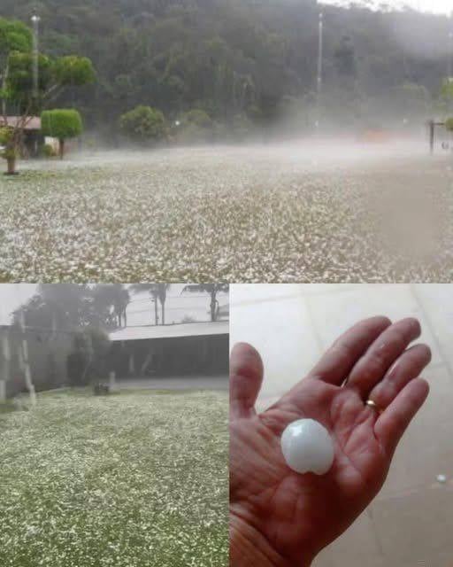 Giant hail recorded Tuesday evening in the town of! See more!