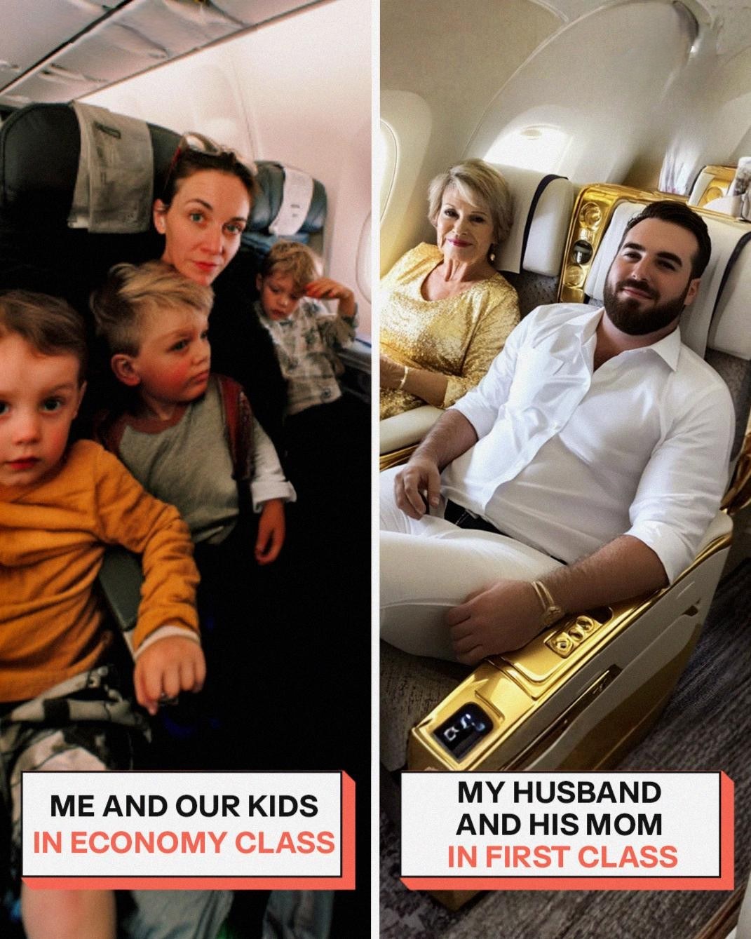 My Husband Bought First Class Tickets for Himself and His Mom Leaving Me and the Kids in Economy – My Lesson to Him Was Harsh