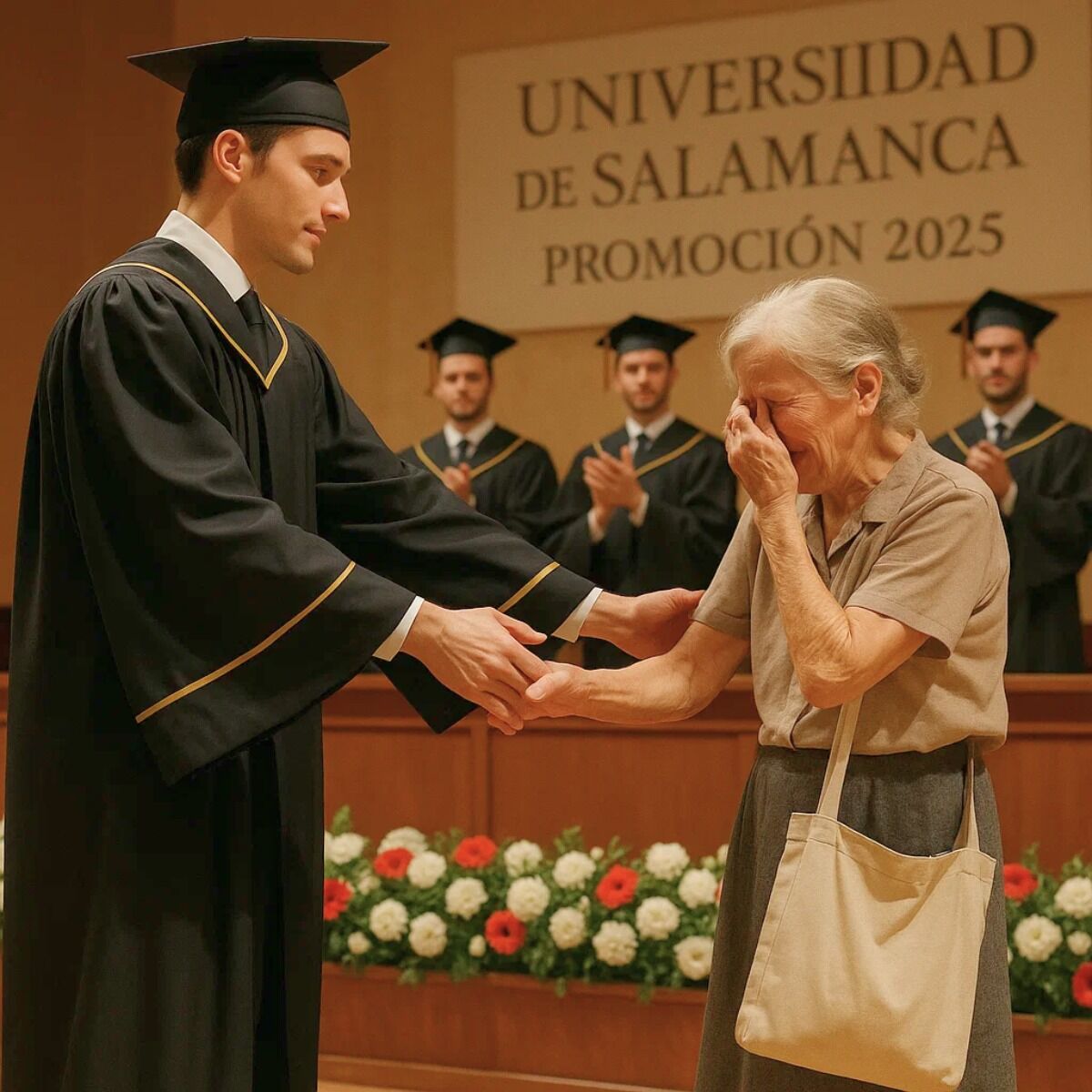 They mocked me for being the garbage mans son, but at graduation, I grabbed the mic, said just one line, and the entire hall went silent before bursting into tears