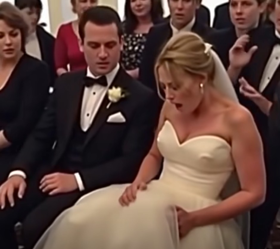 As the wedding unfolded, a mysterious motion beneath the brides dress made the groom turn ghostly white