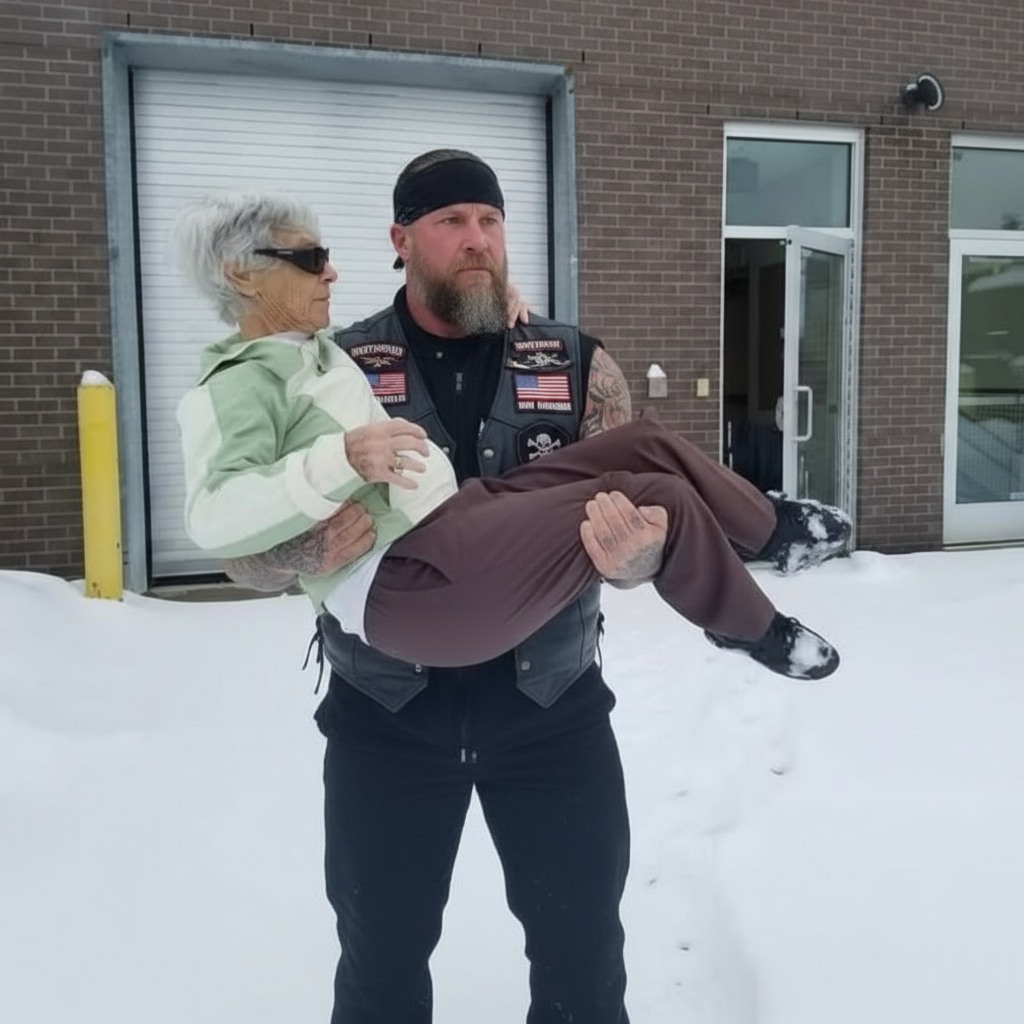 Biker Carried My 91-Year-Old Mother Through A Blizzard After Her Own Family Abandoned Her