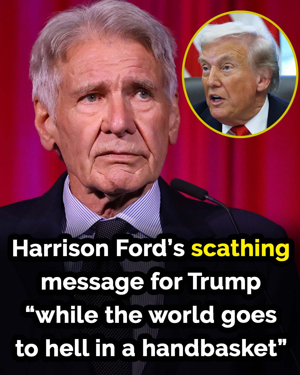 Harrison Ford delivers a harsh critique of Donald Trump.