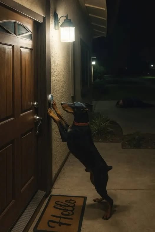 At three in the morning someone knocked insistently on our door, my husband went to check and saw a Doberman standing on the doorstep! we were shocked when we found out why the dog was doing this